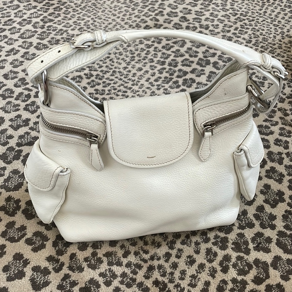 Jil Sander White Leather Hamdbag